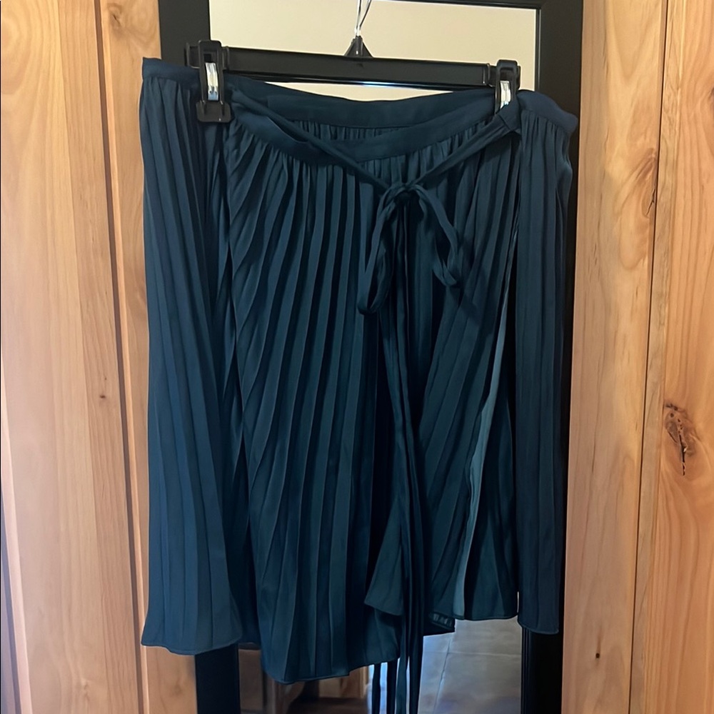Anthropologie Teal Pleated Skirt